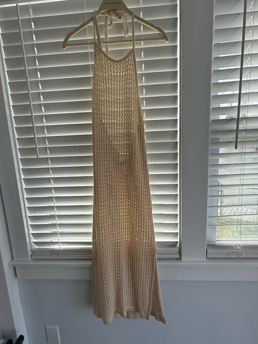 Forever 21 Cream Crochet Open-Knit Halter Cover-Up